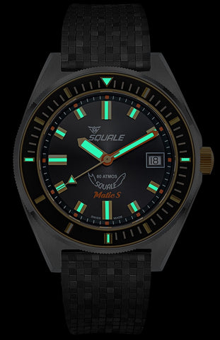 Squale Matic S Two Tone Mosaic Rubber Watch