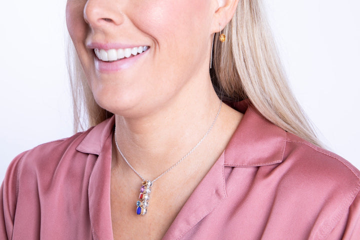 9ct Yellow Gold Sterling Silver Citrine Stepping Stones 5x7mm Pear Stud Earrings