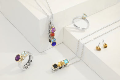 9ct Yellow Gold Sterling Silver Moonstone Stepping Stones 5x7mm Pear-shaped Charm