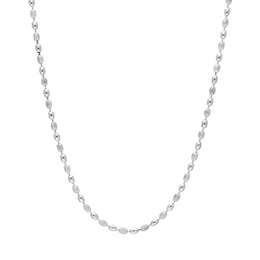 Sterling Silver 16 Inch Polished and Satin Finish Oval Bead Link Chain SC805CHT