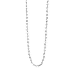Sterling Silver 16 Inch Polished and Satin Finish Oval Bead Link Chain