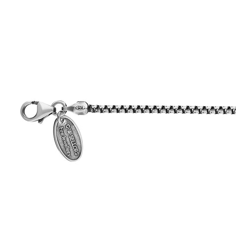 Sterling Silver 18 Inch Oxidised Box Chain