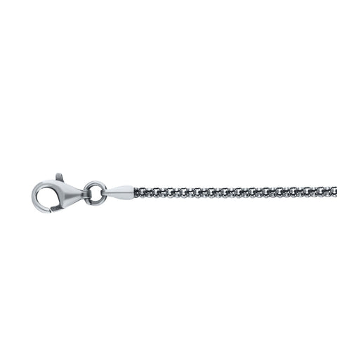 Sterling Silver 18 Inch Oxidised Tube Chain With Extender