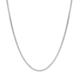 Sterling Silver 18 Inch Rhodium Plated Box Chain SC973_18