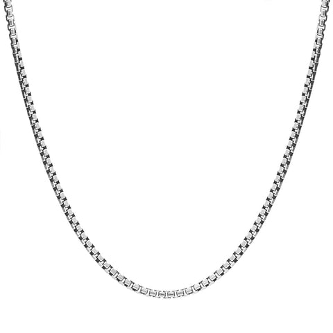 Sterling Silver 24 Inch Oxidised Rounded Box Chain SC973OX_24