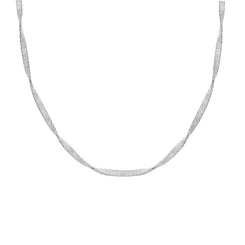 Sterling Silver 42cm Satin Finish Twisted Necklet Chain N576