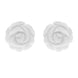 Sterling Silver Agate Tuberose 8mm White Desert Rose Stud Earrings, E2151.