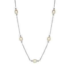 Sterling Silver Freshwater Pearl Necklet, N1063.