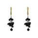 Sterling Silver Gold Plated Whitby Jet Bead Drop Earrings D E1079.