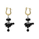 Sterling Silver Gold Plated Whitby Jet Bead Drop Earrings D