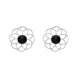 Sterling Silver Whitby Jet Flower Stud Earrings E2422
