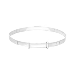 Sterling Silver Large Feature Hallmark Baby Bangle D, B029