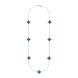 Sterling Silver Malachite Bloom Long Flower Ball Edge Necklace N1157