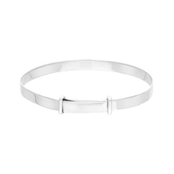 Sterling Silver Medium Feature Hallmark Baby Bangle D, B028