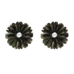 Sterling Silver Preseli Blue Stone Tuberose 10mm Stud Earrings, E671.