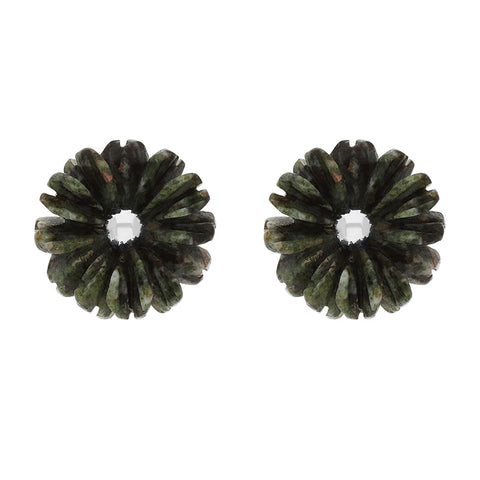 Sterling Silver Preseli Blue Stone Tuberose 10mm Stud Earrings, E671.