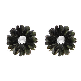 Sterling Silver Preseli Blue Stone Tuberose 6mm Stud Earrings, E2160.