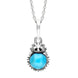 Sterling Silver Turquoise Tiny Hedgehog Necklace, P3356