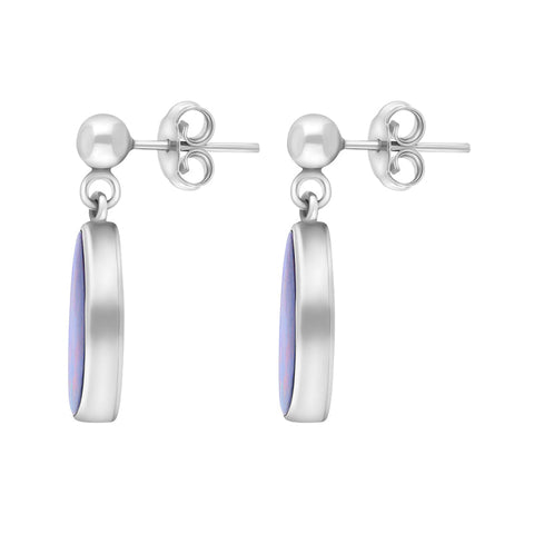 Sterling Silver Abstract Opal Doublet Drop Earrings D