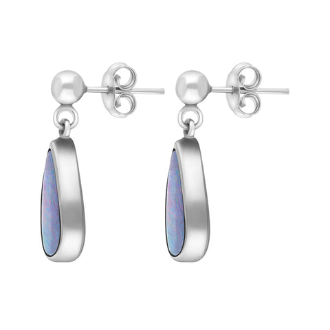 Sterling Silver Abstract Opal Doublet Drop Earrings D