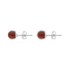 Sterling Silver Red Amber 6mm Ball Stud Earrings E1751_R_2