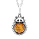 Sterling Silver Amber Large Hedgehog Necklace, p3544.