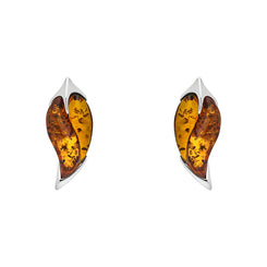 sterling-silver-amber-leaf-stud-Earrings-E1574