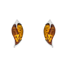 sterling-silver-amber-leaf-stud-Earrings-E1574