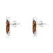 Sterling Silver Amber Leaf Stud Earrings