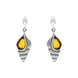Sterling Silver Amber Shell Drop Earrings E2420