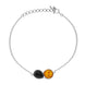 Sterling Silver Amber Whitby Jet Bracelet B1188