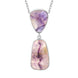 Sterling Silver Blue John Abstract Two Stone Drop Necklace, PUNQ0008239