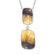 Sterling Silver Blue John Abstract Two Stone Drop Necklace, PUNQ0008294