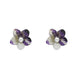 Sterling Silver Blue John Tuberose Pansy Stud Earrings, E2152.