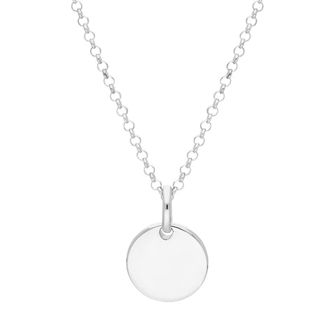 Sterling Silver Flat Disk Necklace, 0032HK 2077