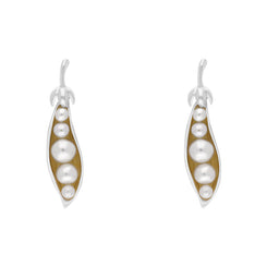Sterling Silver Freshwater Pearl Chatsworth Garden Peapod Drop Earrings, E2589