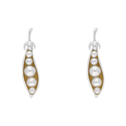 Sterling Silver Freshwater Pearl Chatsworth Garden Peapod Drop Earrings, E2589