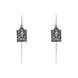 Sterling Silver Whitby Jet Gravestone Skull and Crossbones Hook Earrings E2594
