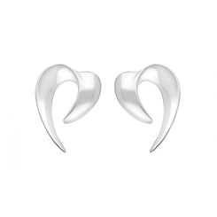 Sterling Silver Heart Spike Earrings E1974