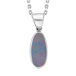 Sterling Silver Opal Doublet Abstract Necklace PUNQ0009511