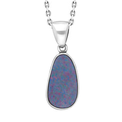 Sterling Silver Opal Doublet Abstract Necklace PUNQ0009512