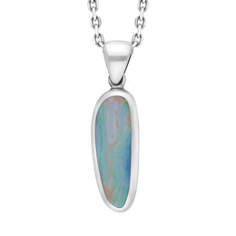 Sterling Silver Opal Doublet Abstract Necklace PUNQ0009513