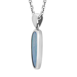 Sterling Silver Opal Doublet Abstract Necklace D