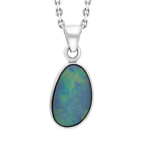Sterling Silver Opal Doublet Abstract Necklace PUNQ0009517