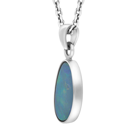 Sterling Silver Opal Doublet Abstract Necklace D