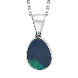 Sterling Silver Opal Doublet Abstract Necklace PUNQ0009518