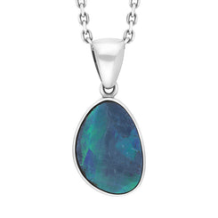 Sterling Silver Opal Doublet Abstract Necklace PUNQ0009525