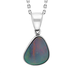 Sterling Silver Opal Doublet Abstract Necklace PUNQ0009527