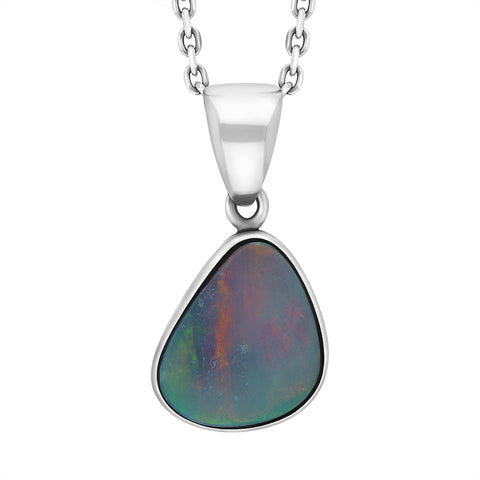 Sterling Silver Opal Doublet Abstract Necklace PUNQ0009527