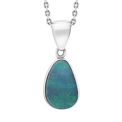 Sterling Silver Opal Doublet Abstract Necklace PUNQ0009548